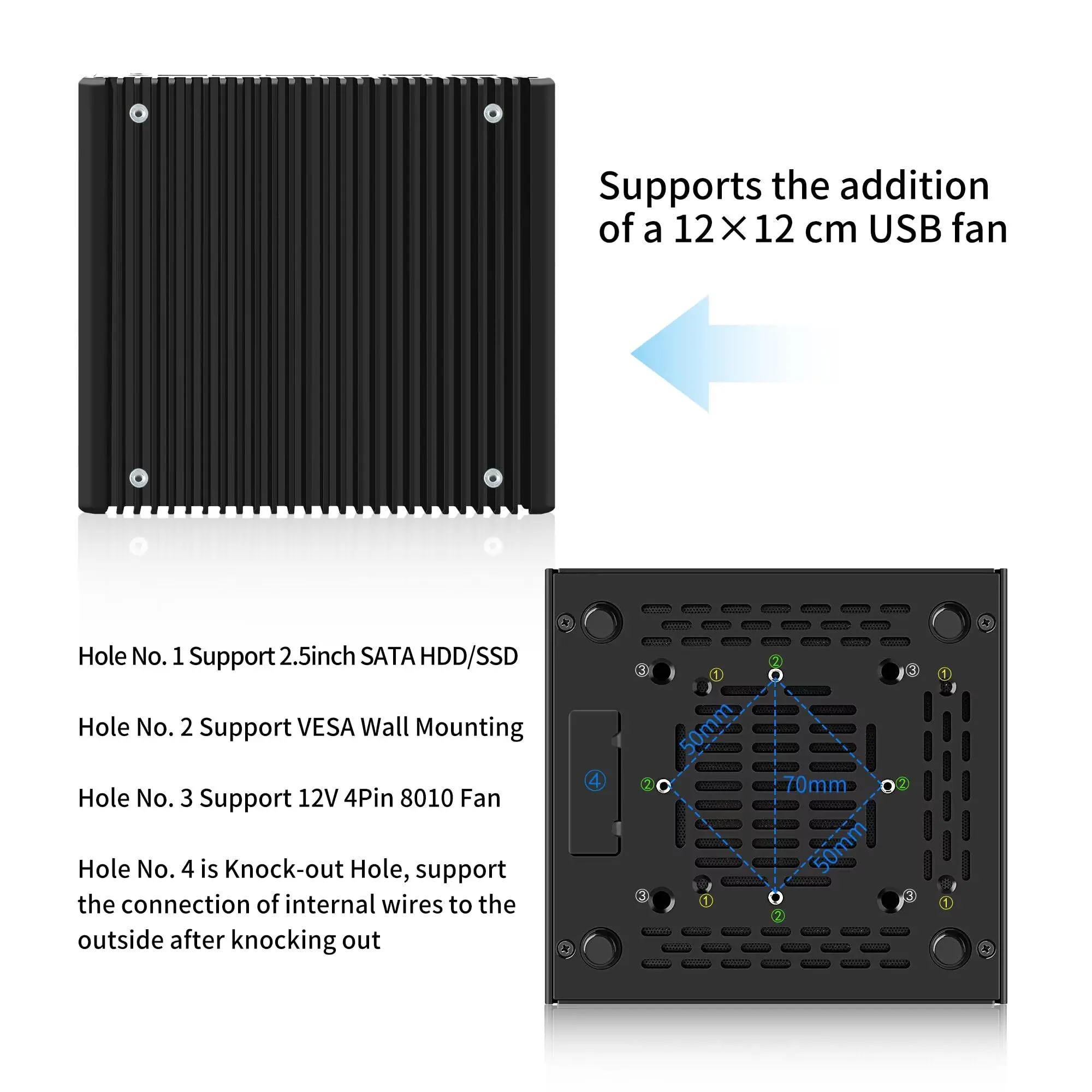 MNBOXCONET Mini PC senza ventola AMD Ryzen 5 5500U (6C/12T), Micro Firewall Computer desktop Office Win 11 Pro, DDR4 16 GB RAM 1 TB NVME
