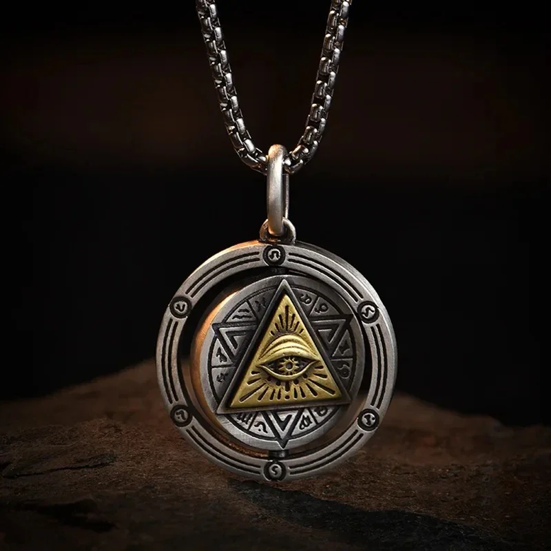 Exquisite Ancient Egyptian Gods Eye Horus Necklace Triangular Eye Pendant Jewelry Suitable for Men and Women Amulet Jewelry