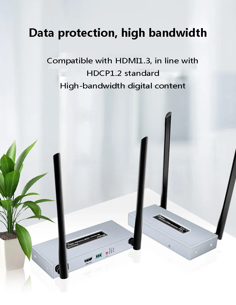 Dtech 1080p HDMI WiFi Wireless Extender 500m Transmisi Satu-ke-multi HDMI Wireless Extender Dengan IR