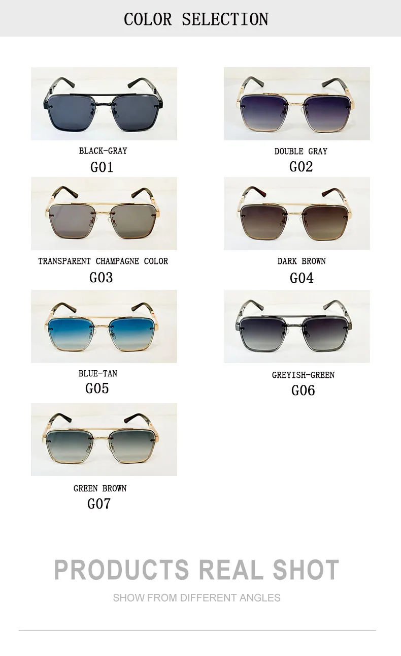 Designer Quadratische Sonnenbrille Für Männer Oculos Vintage Trend Sonnenbrille Dropshipping Gläser Urlaub Outdoor Lentes Gafas De Sol – Detail 13