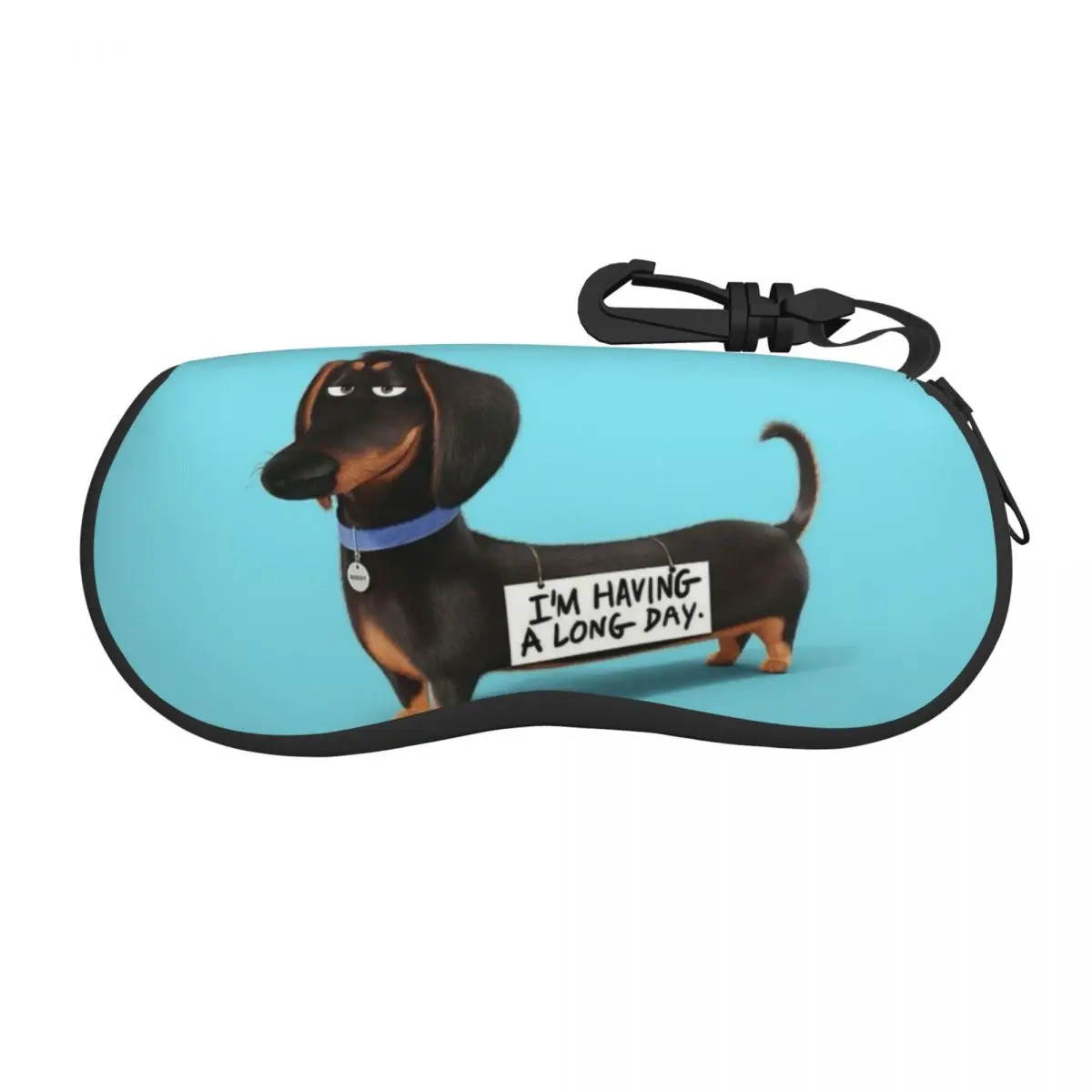 Custom Dachshund Dog Funny Puppy Eyeglass Glasses Case Men Women Soft Pet Sunglasses Protective Bag