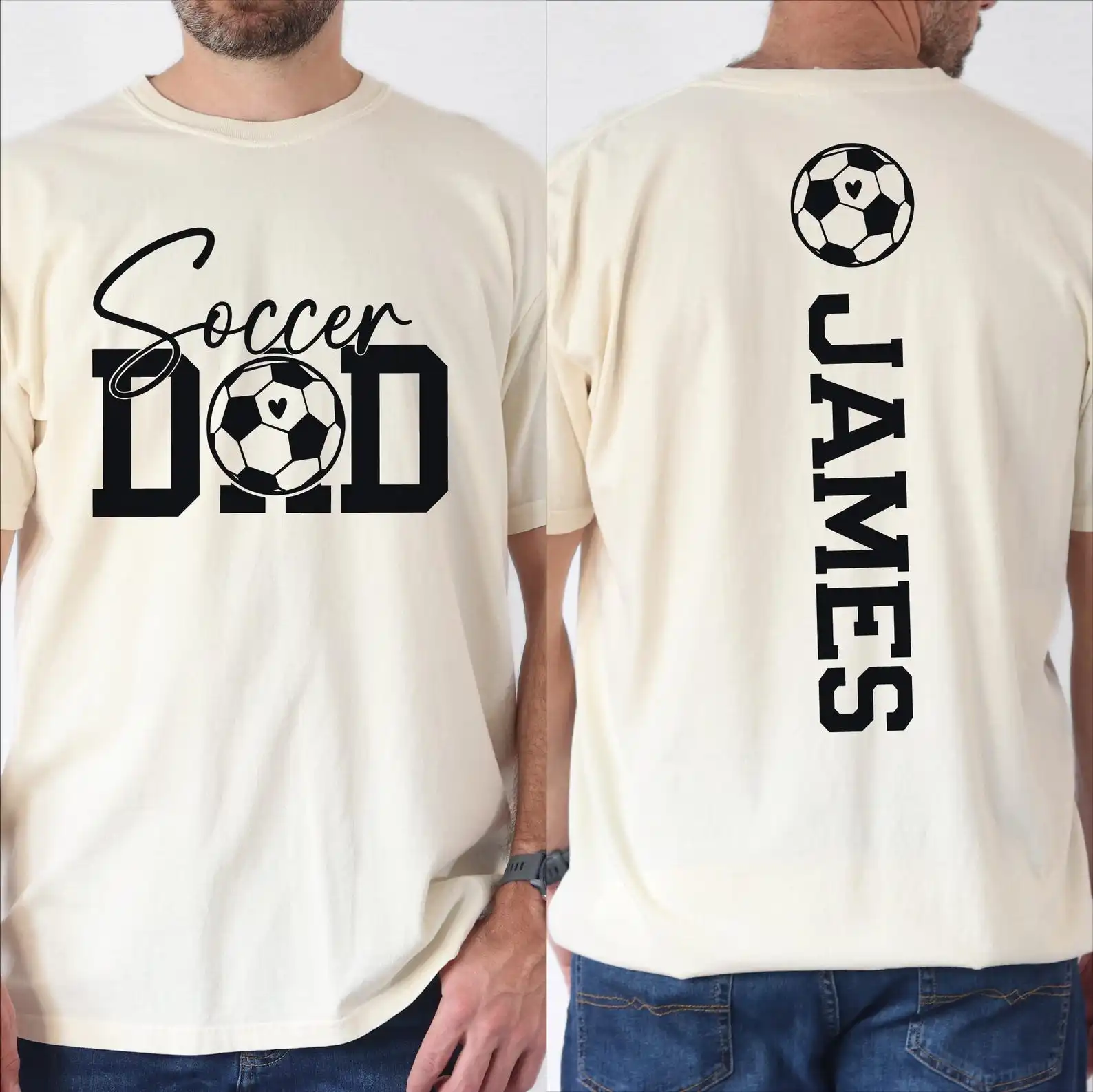 Custom Soccer Dad Shirt With Your Name Men's Fashion Personalized Daddy Gift Soccer Game Day World Cup 2026 Fans Design T-shirt