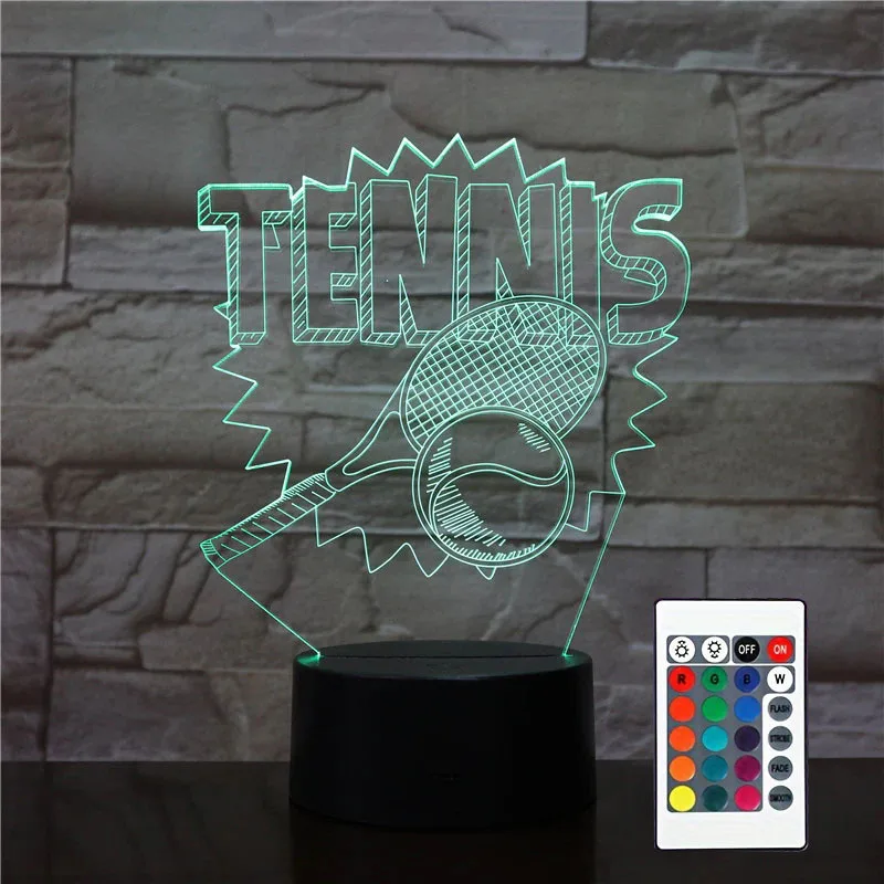 3D Squash Sports Night Light com controle de toque, candeeiro de mesa, decoração do quarto, presentes perfeitos para o Natal e aniversário, 7 cores, 16 cores