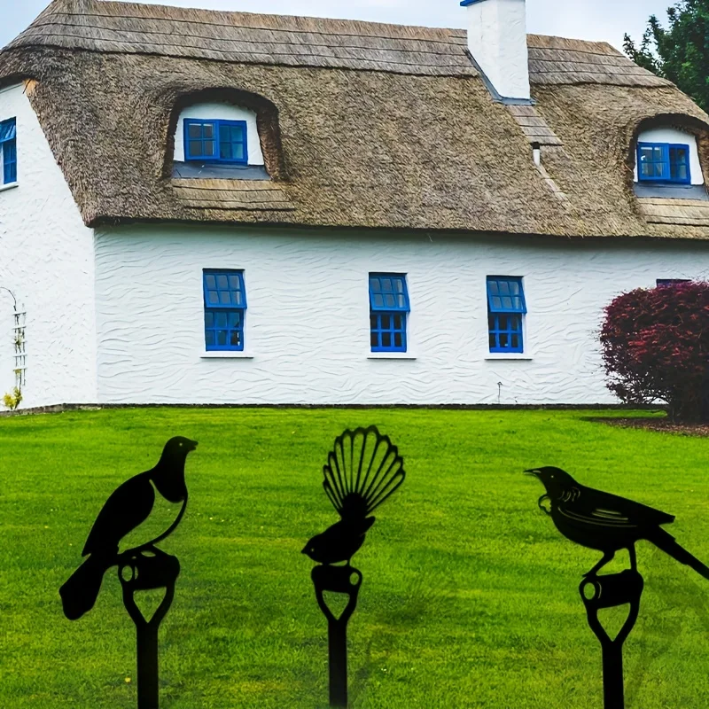 

1pc Bird Garden Stake, Metal Silhouette Yard Sign With Stake For Garden Decor, Halloween Decor, Fall Decor