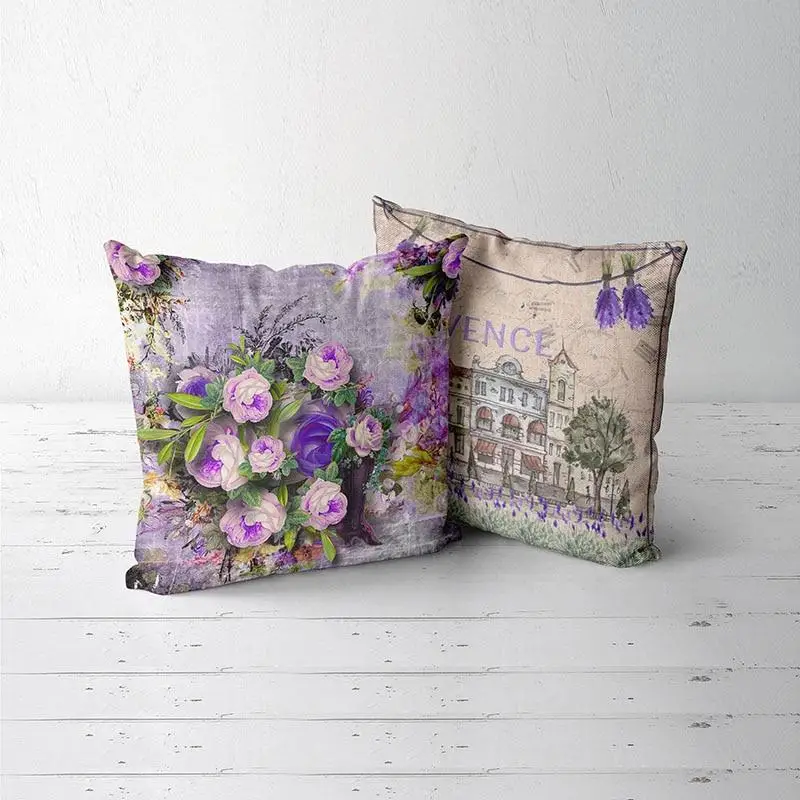 Provence Kissen Lavender Decorative Throw Pillow Sofa Cushion Cover Personalized Floral