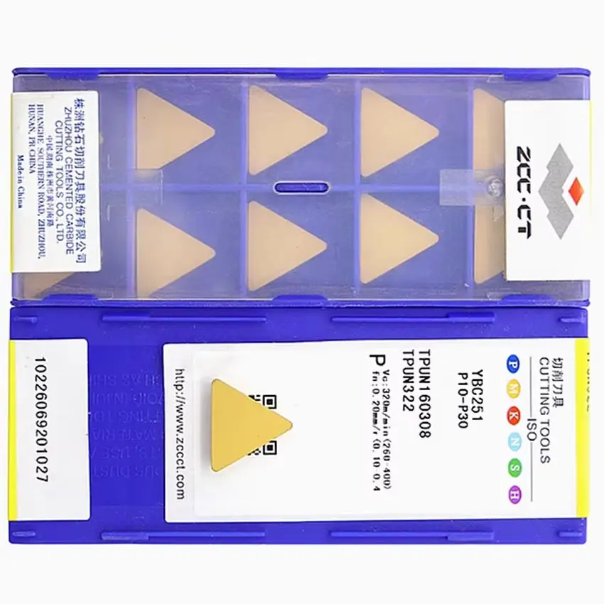 

TPUN160308 YBC251/TPUN160308 YBC301/TPUN160308 YBC151 TPUN322 ZCC.CT CNC blade carbide inserts milling tools inserts 10pcs/box