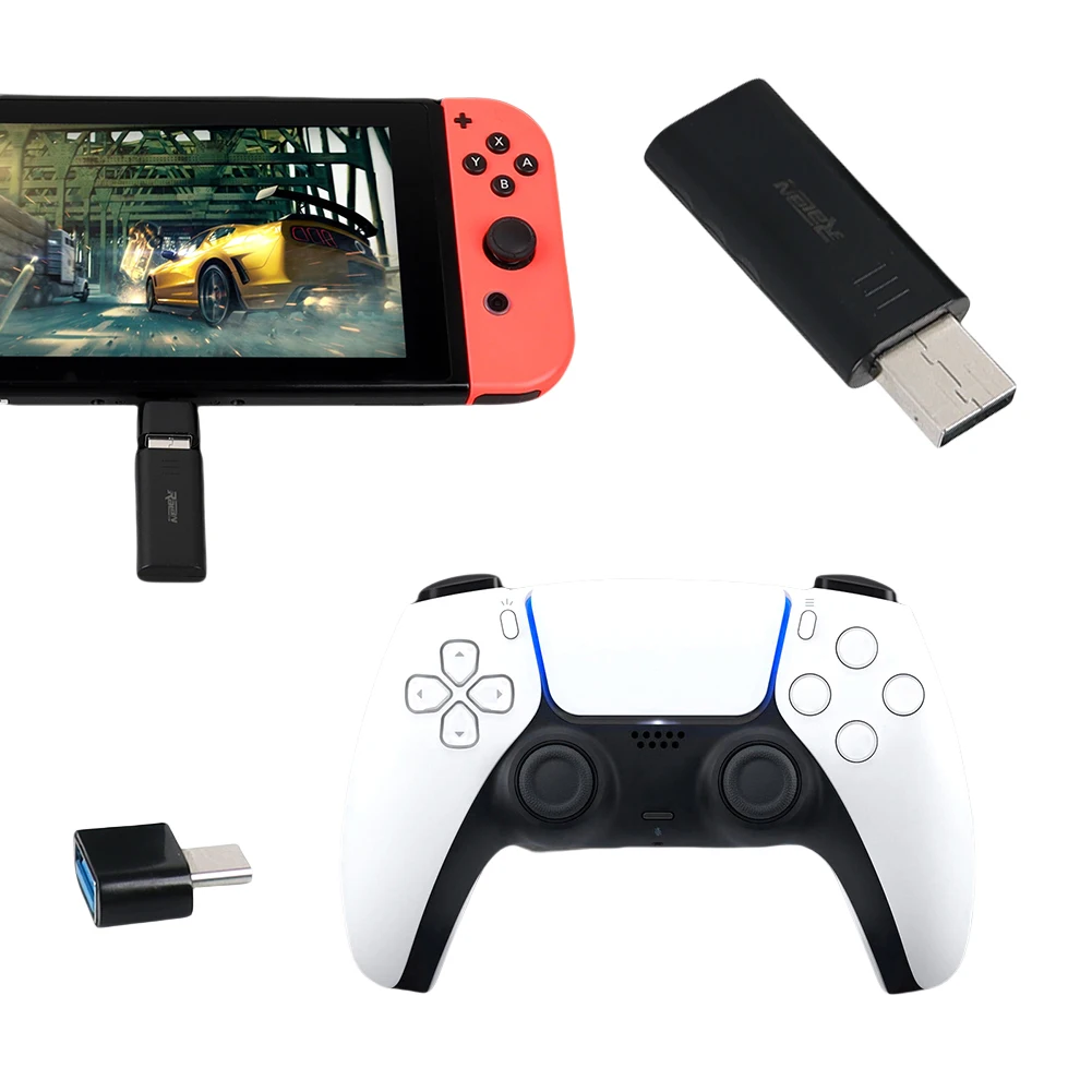 Controller PC Wireless Adapter USB Receiver BT 5.3 Controller Adapter Wireless Adapter for Nintend Switch PC PS4 PS5 Controller