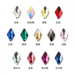 wholesale rhombus diamond 6*10mm Flat Back Nail Rhinestone  Special Shaped Crystals Nail Art Stones 3D Personalized Decoration