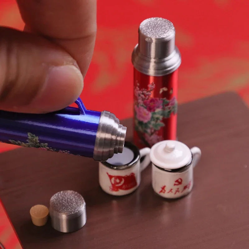 1/12 Mini Poppenhuis Chinese Nostalgische Scène Warm Waterfles Model Speelgoed Poppenhuis Miniatuur Accessoires Poppenhuis Decoratie