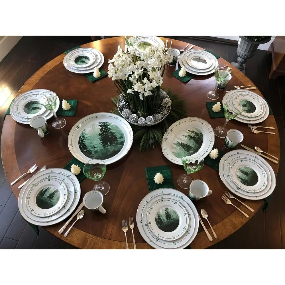 4-Piece 16oz Forest Glen Enamelware Latte/Tea Mug Set