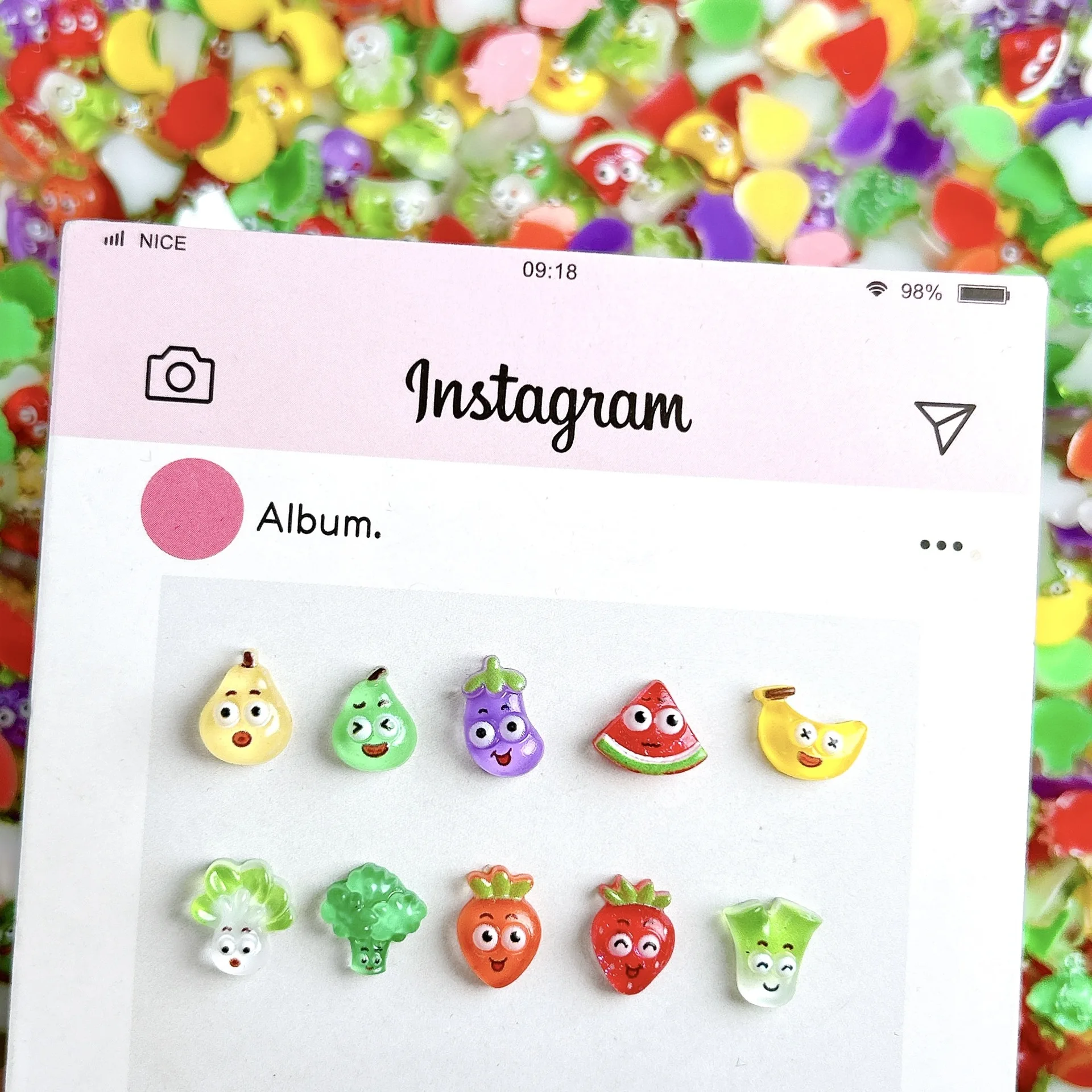 2025 جديد الراتنج ثلاثية الأبعاد الفاكهة الخضار مسمار السحر الكرتون الفراولة البطيخ أرقام اضغط على مسمار الفن اكسسوارات DIY بها بنفسك الحرف اليدوية