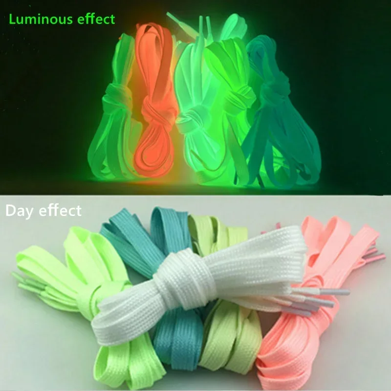 1 Paar Gummibänder für Sportschuhe, für Männer und Frauen, fluoreszierende Schnürsenkel, leuchtende Schnürsenkel für Turnschuhe, Segeltuchschuhe, Schnürsenkel-Zubehör