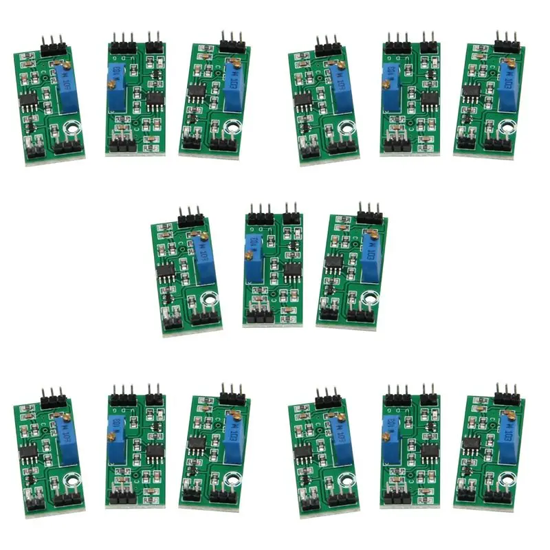 

Модуль компаратора напряжения ABKU-15Pcs LM393 3.5-24В с LED-индикатором, высокий уровень выходного сигнала, аналоговый компаратор управления