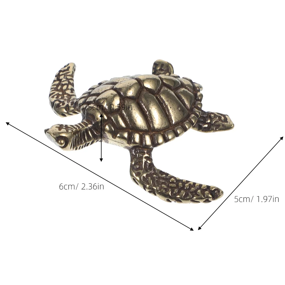 2 قطعة تماثيل السلحفاة النحاسية الصغيرة تبدو دائم أنيقة سطح المكتب زخرفة لمكتب رف الكتب أو مساحة المعيشة الديكور #4
