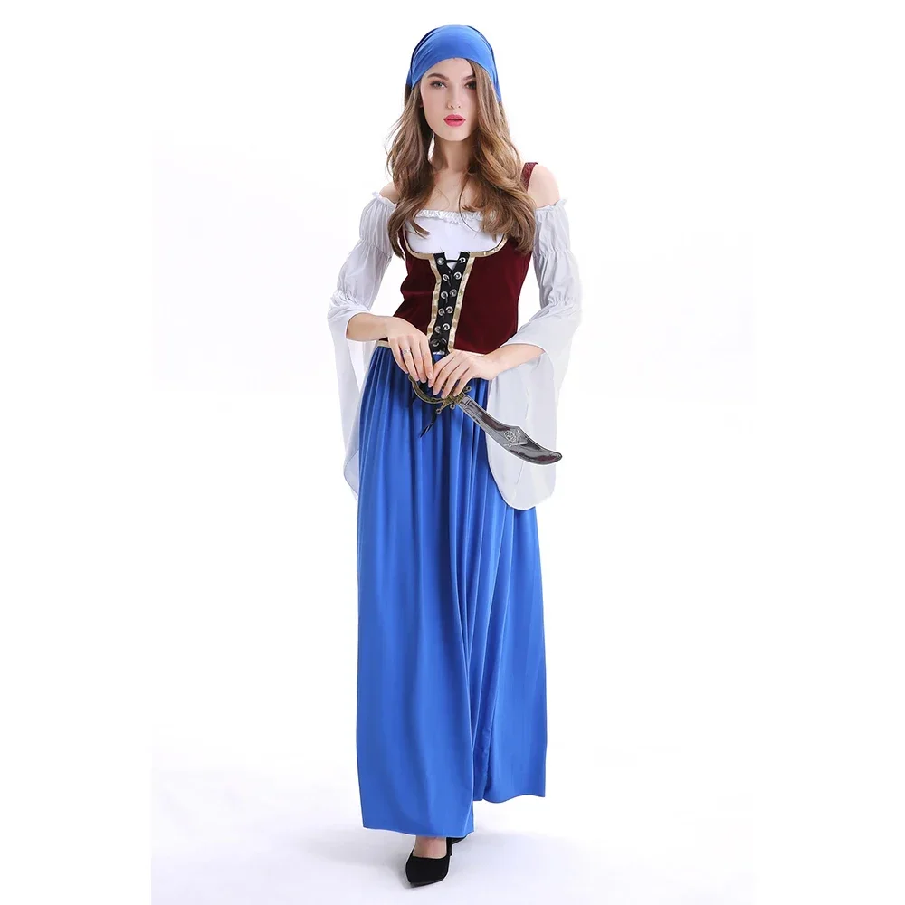 Halloween Adult Pirate Captain Cosplay Costumes Female Beer Skirt