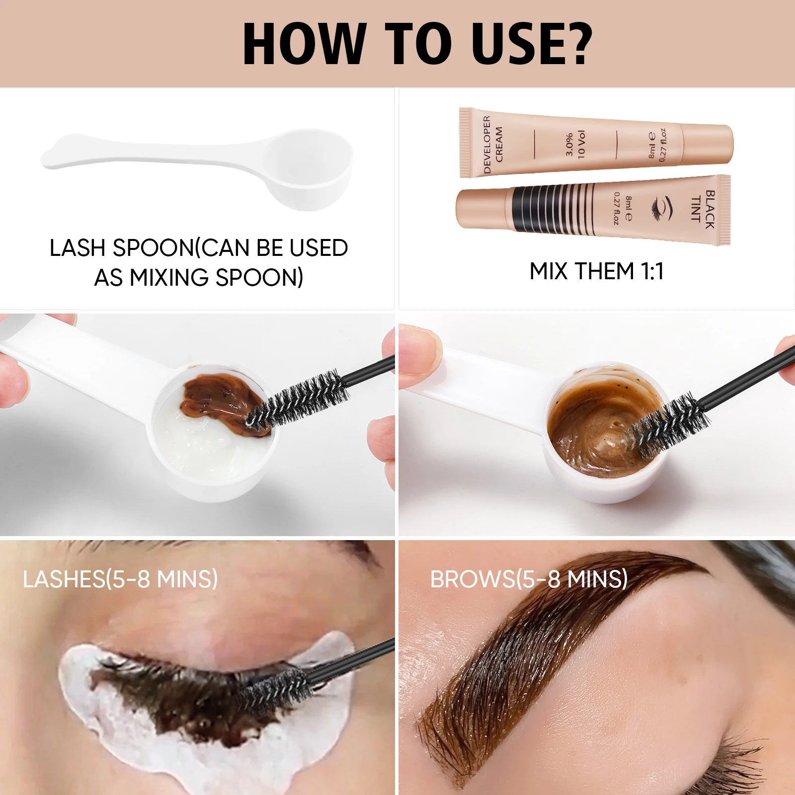 Lomansa 新ラッシュカラーキットまつげ眉毛染料ティントキット眉エンハンサーマスカラリフト着色タトゥー目メイクアップツール