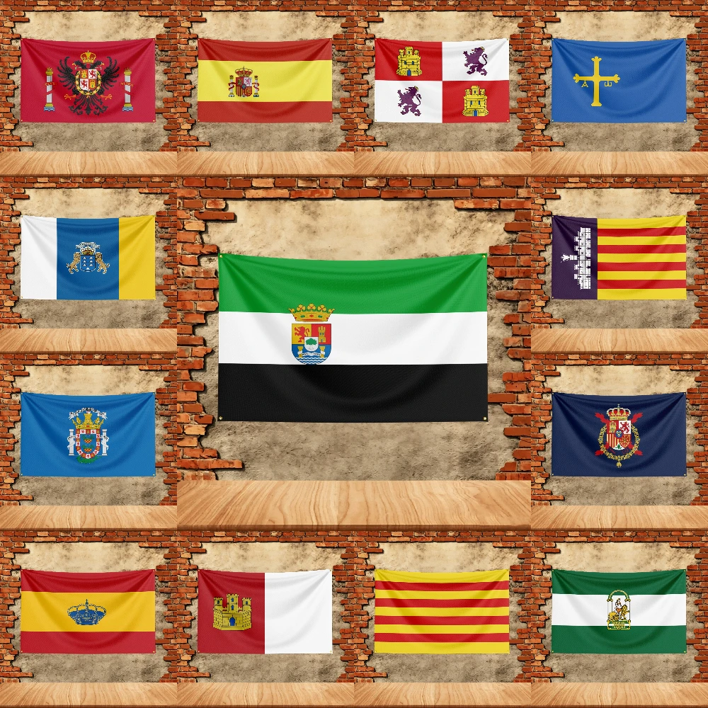 Flag for Spain Spanish Yacht Ensign Fans Banner Custom Image Garage Bedroom Living Room Dorm Wall Hanging Decor Tapestry