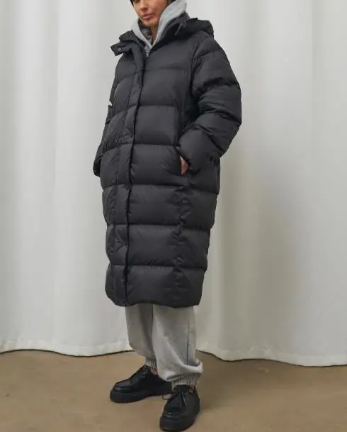 Winter Thick Down Jacket, White Duck Down, High-End Hooded Down Jacket, Casual, Simple, Loose, Ultra Long Down Jacket
