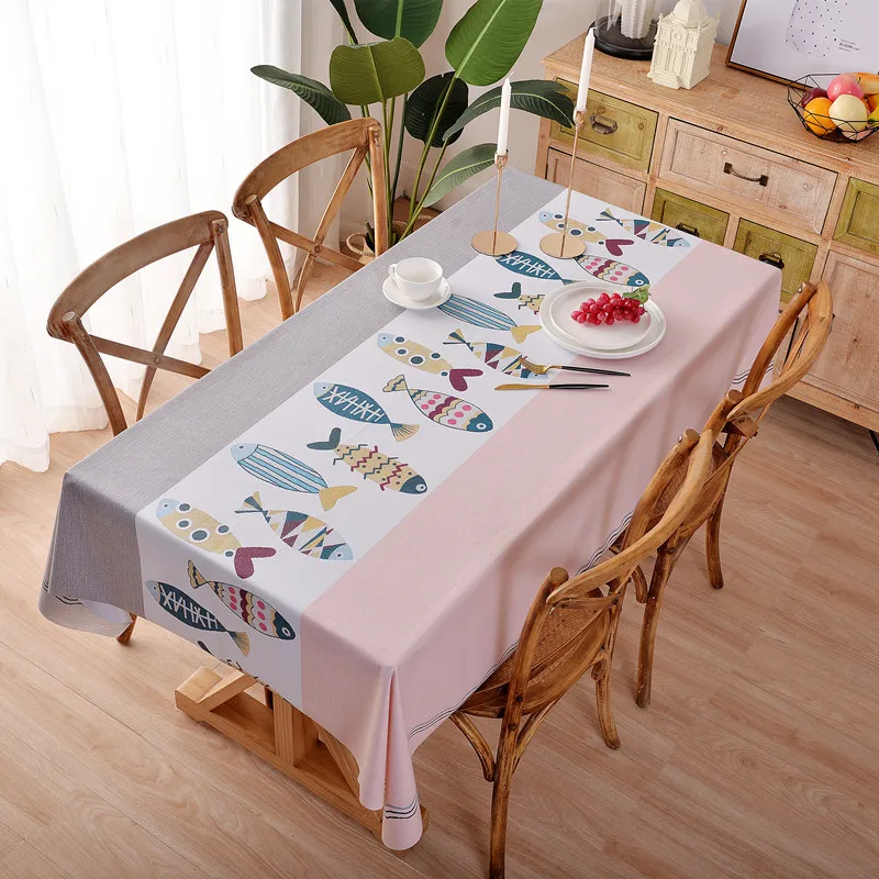 

M063/M062-JIN Tablecloth Waterproof, Oil Proof, No Wash Tablecloth Rectangular Nordic Ins High-end Coffee Table Fabric