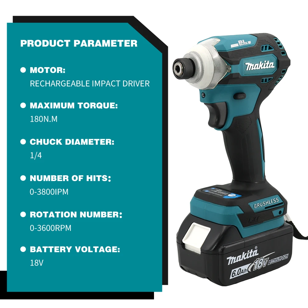 Makita DTD 171 new brushless impact screwdriver 18v high torque long battery life Brushless impact screwdriver power tool