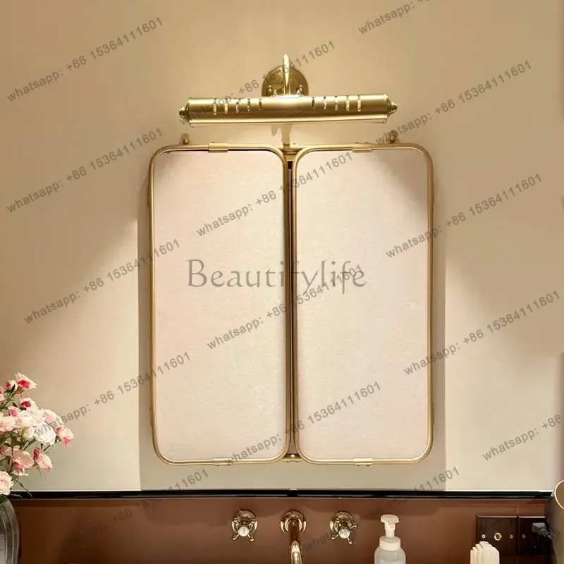 FG  French hotel triple folding bathroom mirror high definition art mirror bathroom feng shui mirror