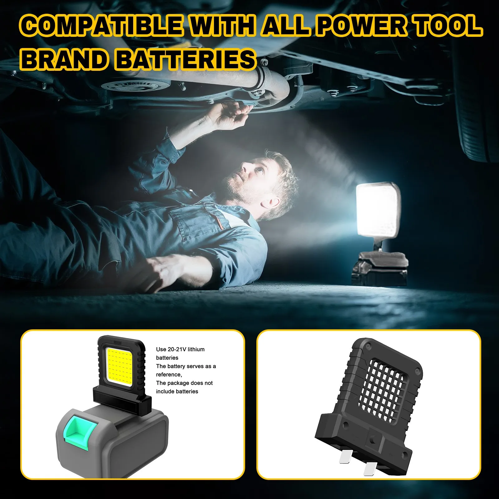 Electric Tool Lighting Led Work Light For Makita For Milwaukee For Dewalt For Bosch For Dayi Lomvum Zhipu 18v-21v Li-Ion Battery