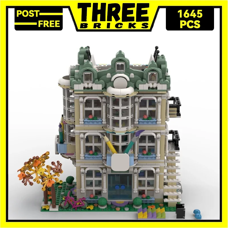 ThreeBricks Moc Building Blocks Street View Model Series Art School Building Technology Bricks DIY Toys For Kids Children Gifts