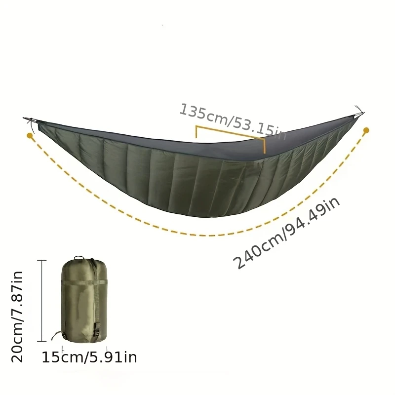 Ultralight Outdoor Hammock Underquilt All Season Full Size Warm Hammock Sleeping Bag Hiking and Backpacking Outdoor Supplies image 6