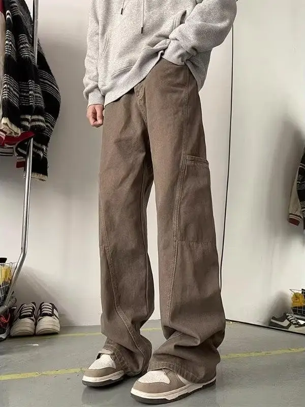 

Американские джинсы прямого кроя в стиле ретро, свободные, модные, повседневные, в стиле Cleanfit High Street, молодежные, для работы, длинные брюки