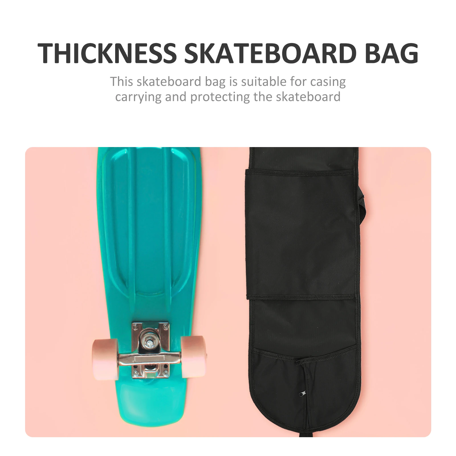 

Skateboard Backpack Portable Lightweight Polyester Sling Bag for Scooter Storage Compact Drift Board Rucksack Shoulder Handbag