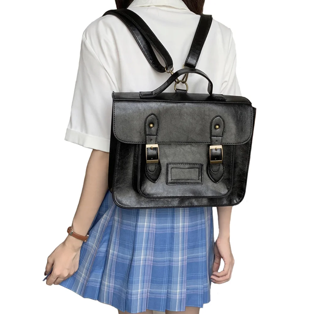 Fantasy Wednesday Backpack Cosplay Student Retro PU Leather School Shoulder Bag Handbags Totes