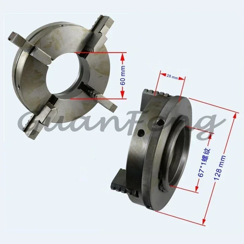 1pc Manual Self-Centering Lathe Chuck 3/4 Jaws Wood Lathe Chuck 50/65/80/90/125mm DIY Metal Wood Lathe Tools