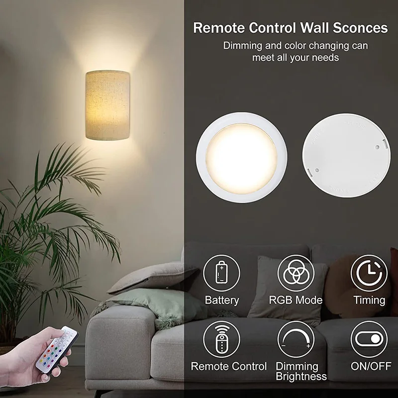 Remote Control Timing Colorful Wall Lamp Home Charging Ambient Light Charging Wall Lamp Two-Piece Set
