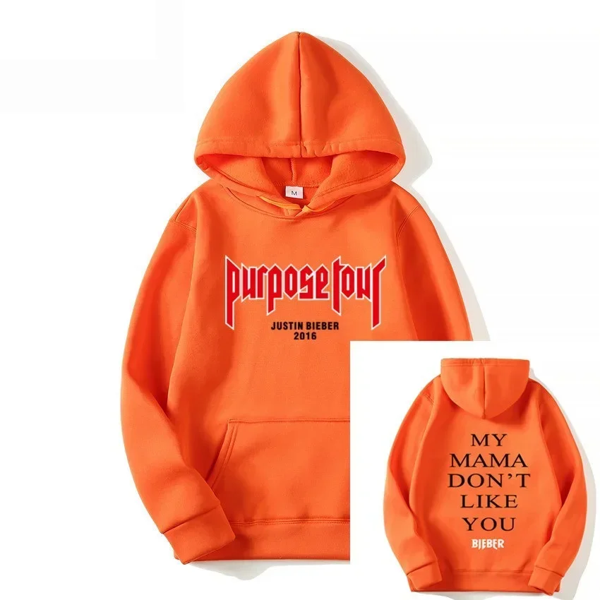 Fashion Brand Design Justin Bieber Purpose Tour Hoodies Pullover Printed Men Women Sport Hip Hop Style Hooded Sweatshirts Tops