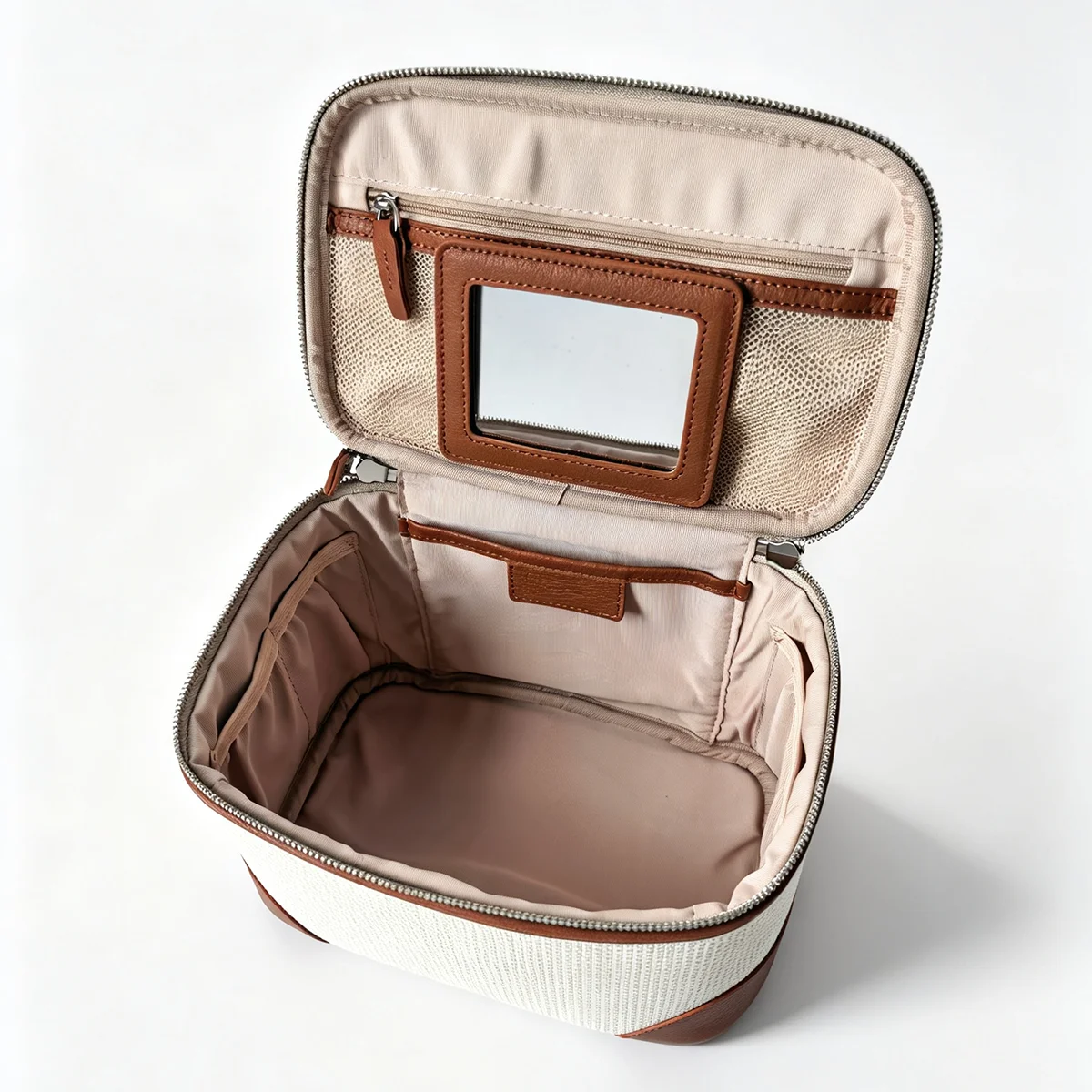 Neue Damen-Kosmetiktasche aus Canvas, hochwertigem Leder, große Reisehandtasche, Organizer, Damen-Toilettentasche, Luxustasche – Detail 9