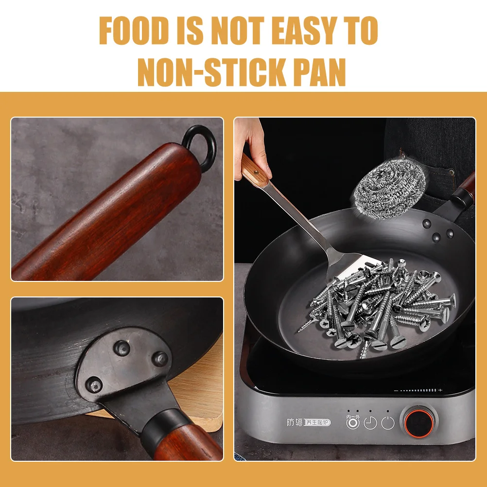 

Nonstick Frying Pan 28cm Flat Bottom Wok Egg Ceramics Cooking Iron Kitchen Stove Gas Open Flame Wood Non Stick Cookware