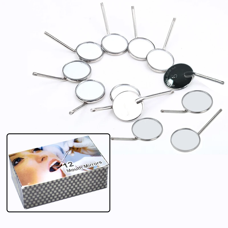 12 Pcs Dental Mouth Mirror Reflector 5#/4# Dentist Equipment Oral Mouth Mirror Oral Care Dental Tools