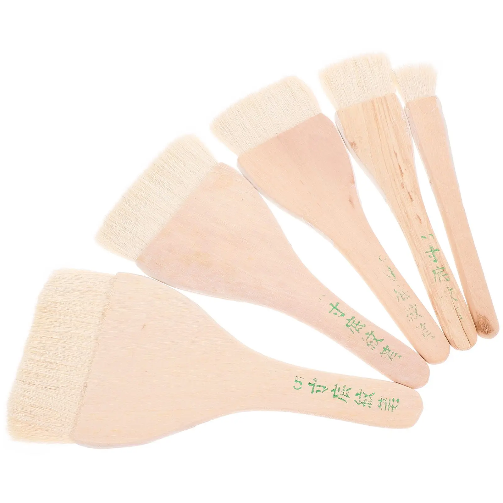 

5 Pcs Wood H Painting Brush for Watercolor Oil Shading Pen Wool Bristles Durable Lightweight Wall Drawing Tool