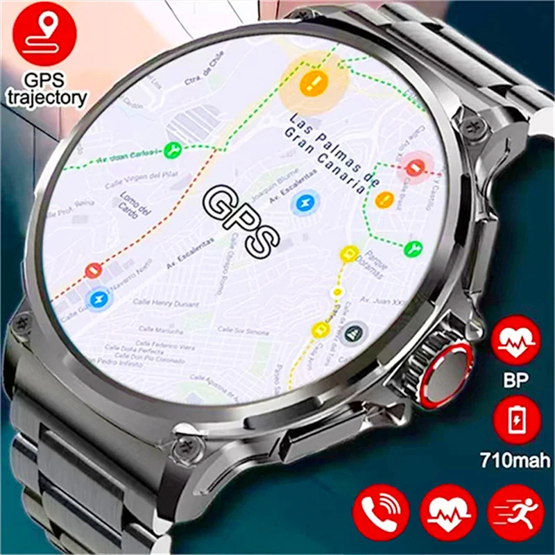 

For Huawei Xiaomi GPS Track Smart Watch Men 1.85-Inch Ultra HD AMOLED Screen 710 Mah Battery Bluetooth Call SmartWatch 2024 New