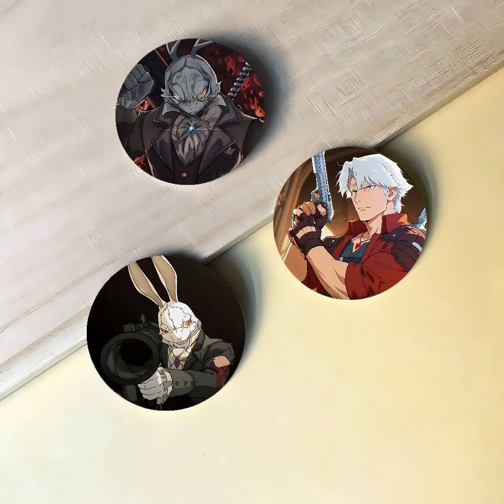 D-Devil May Cry Cartoon Badges Peripheral Lapel Pins Tinplate Round Brooch For Shoulder Bag Accessories Souvenir Gifts