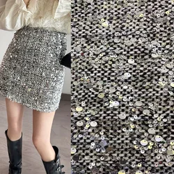 2024 New Europe and America Sequin Yarn-dyed Tweed Fabric For Women Autumn Coat Skirt Jacket Yarn-Dyed Handbag DIY Cloth Sewing