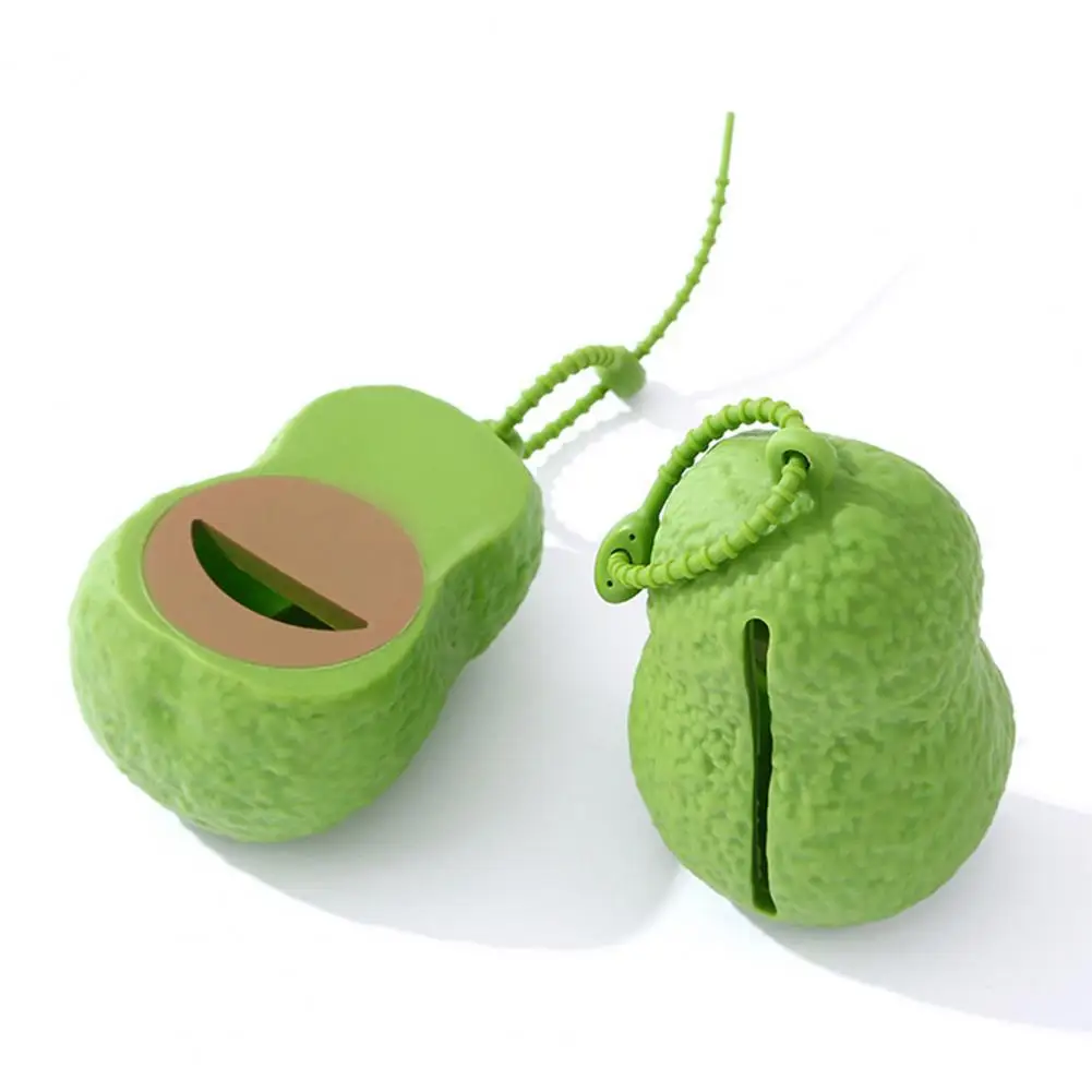 Leash Poop Bag Holder Avocado-shaped Dog Poop Bag Dispenser with Lanyard for Clean Walks Portable Pet Bag Holder for Small