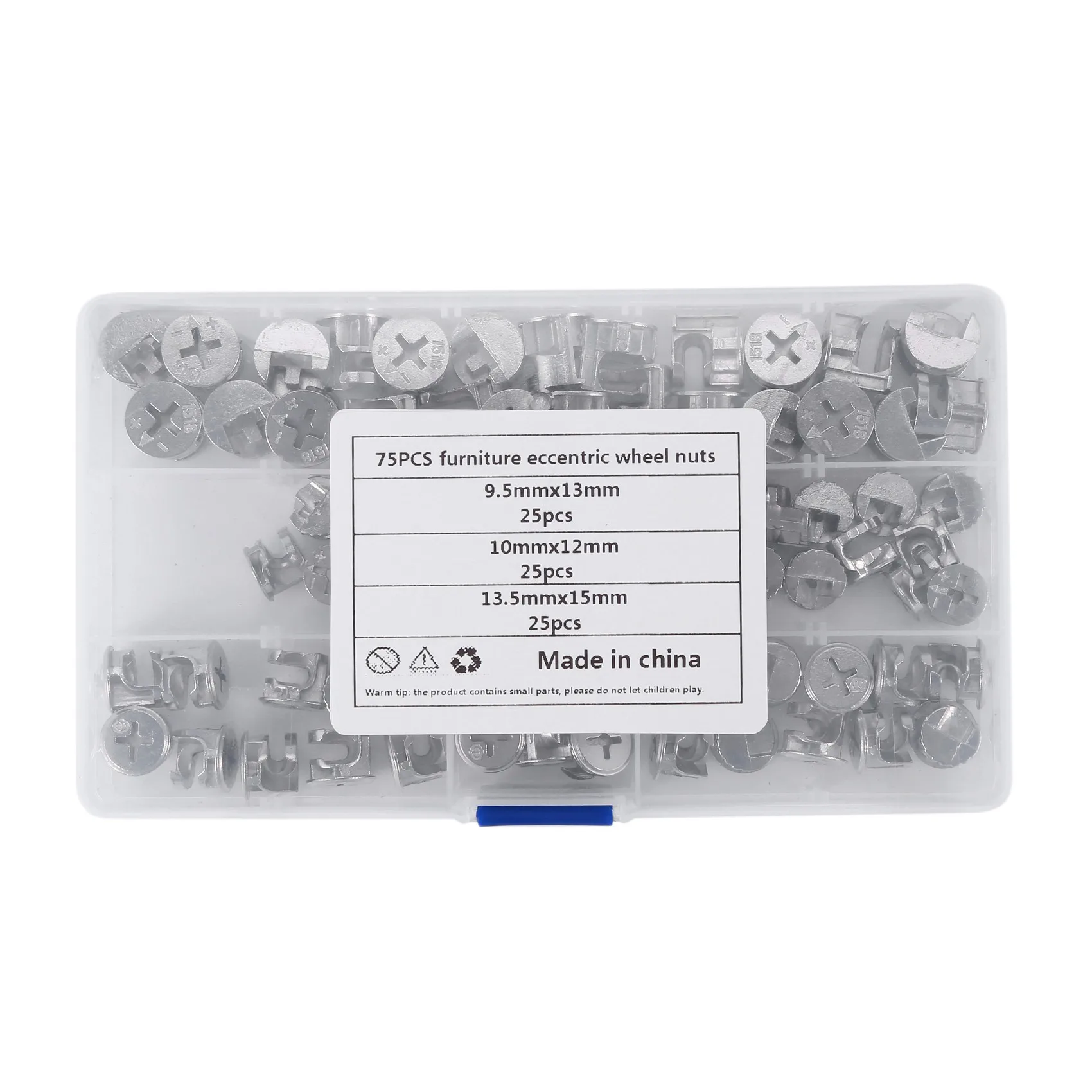 الأثاث ربط كام قفل التجهيزات ، قفل الأثاث ، موصلات خزانة ، مسامير الأجهزة ، 75 قطعة