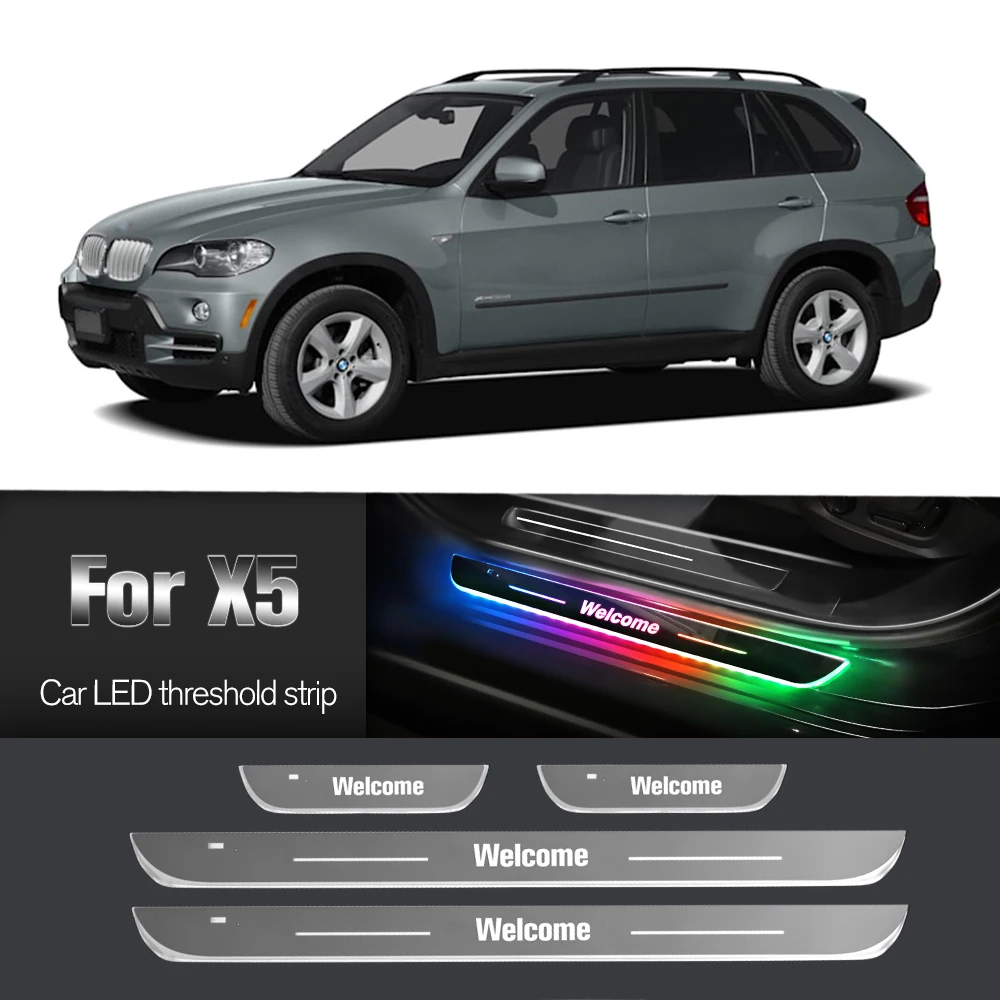 

Car Door Sill Light For BMW X5 E53 E70 F15 G05 2000-2023 2008 2024 Customized Logo LED Welcome Threshold Pedal Lamp Accessories