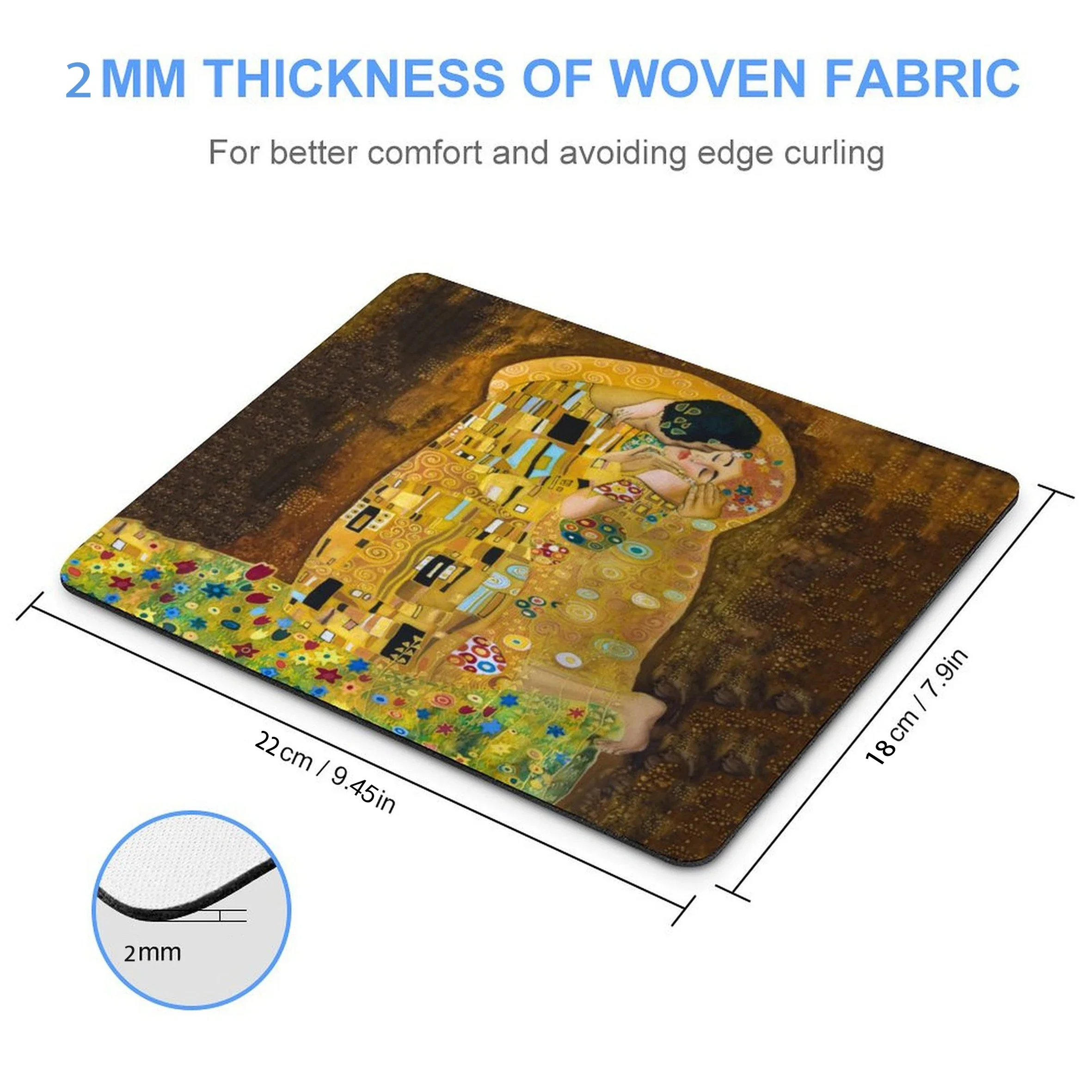 แผ่นรองเมาส์ขนาดใหญ่ Gustav Klimts Kiss Playmat อุปกรณ์สํานักงานตารางพรมสําหรับเมาส์ PC Gamer โต๊ะคอมพิวเตอร์โต๊ะ