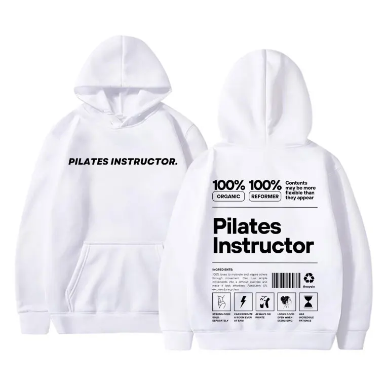 Pilates Instructor Pump Cover Hoodie Male Gym Oversized Sweatshirt Men Funny Fitness Powerlifting Workout Bodybuilding Hoodies