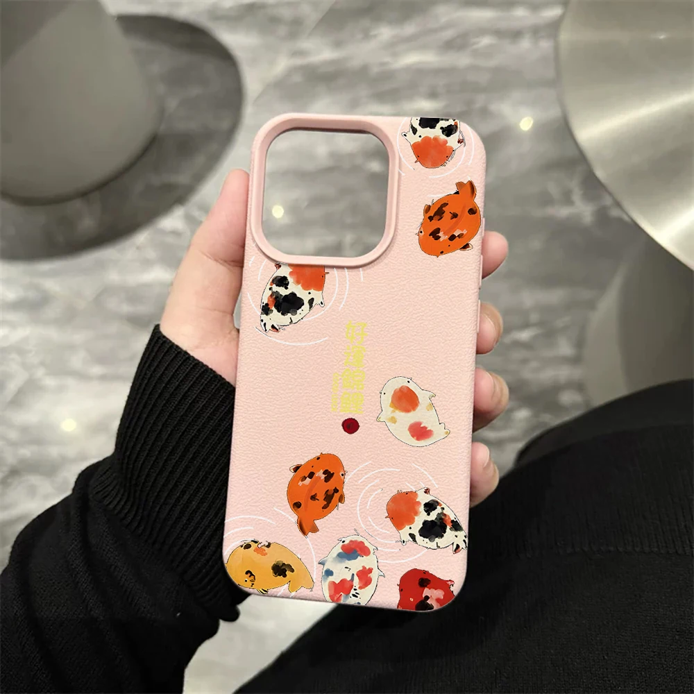 Lucky Koi Handyhülle für iPhone 17 16 15 14 13 12 Pro Max 16 15 14 Plus 17 16 15 14 13 12 11 Pro 17Air XR Silikon Matte Hülle – Detail 7