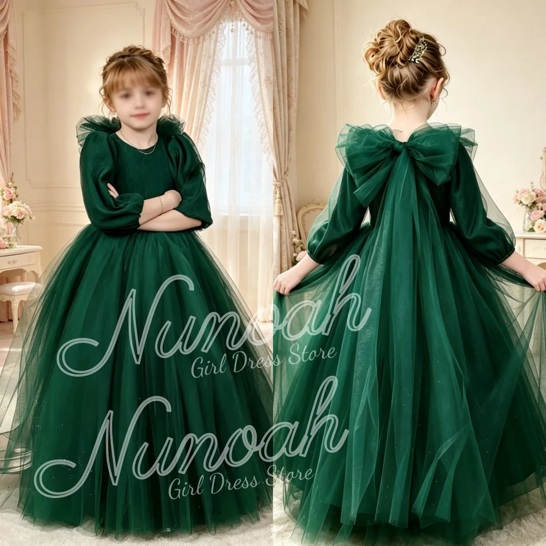 green-tulle-girls-birthday-dresses-flower-girl-dresses-for-wedding-with-bow-party-baby-girl-first-communion-gowns-customized