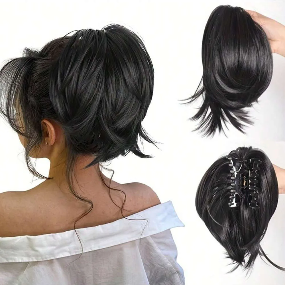 

Claw Chignon Messy Hair Bun Synthetic Hairpieces for Women Girls Clip in Hair Extensions Short Straight Scrunchies Updo Bun