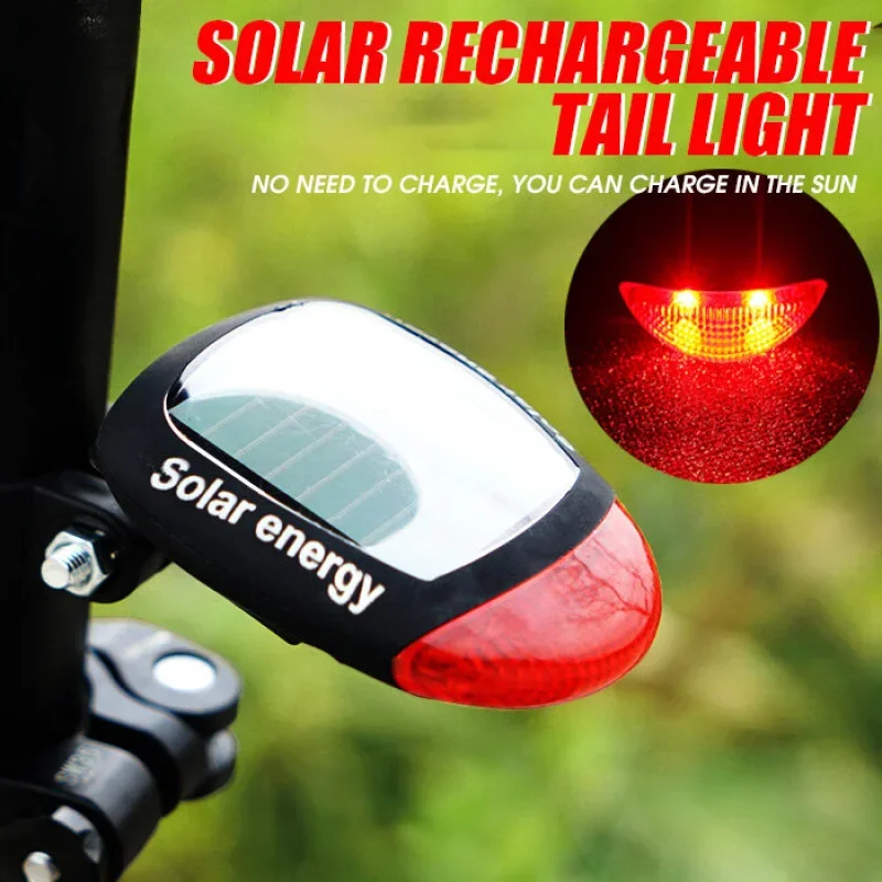 

Solar power LED bicycle tail light outdoor flashing lamp